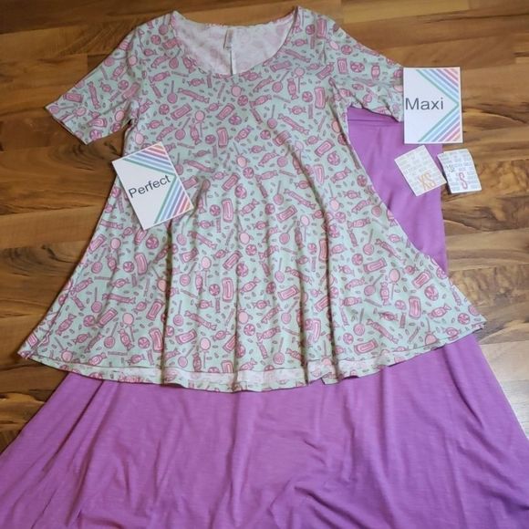 LuLaRoe Tops - NEW LuLaRoe Perfect T + Maxi Set  Sz XS/S